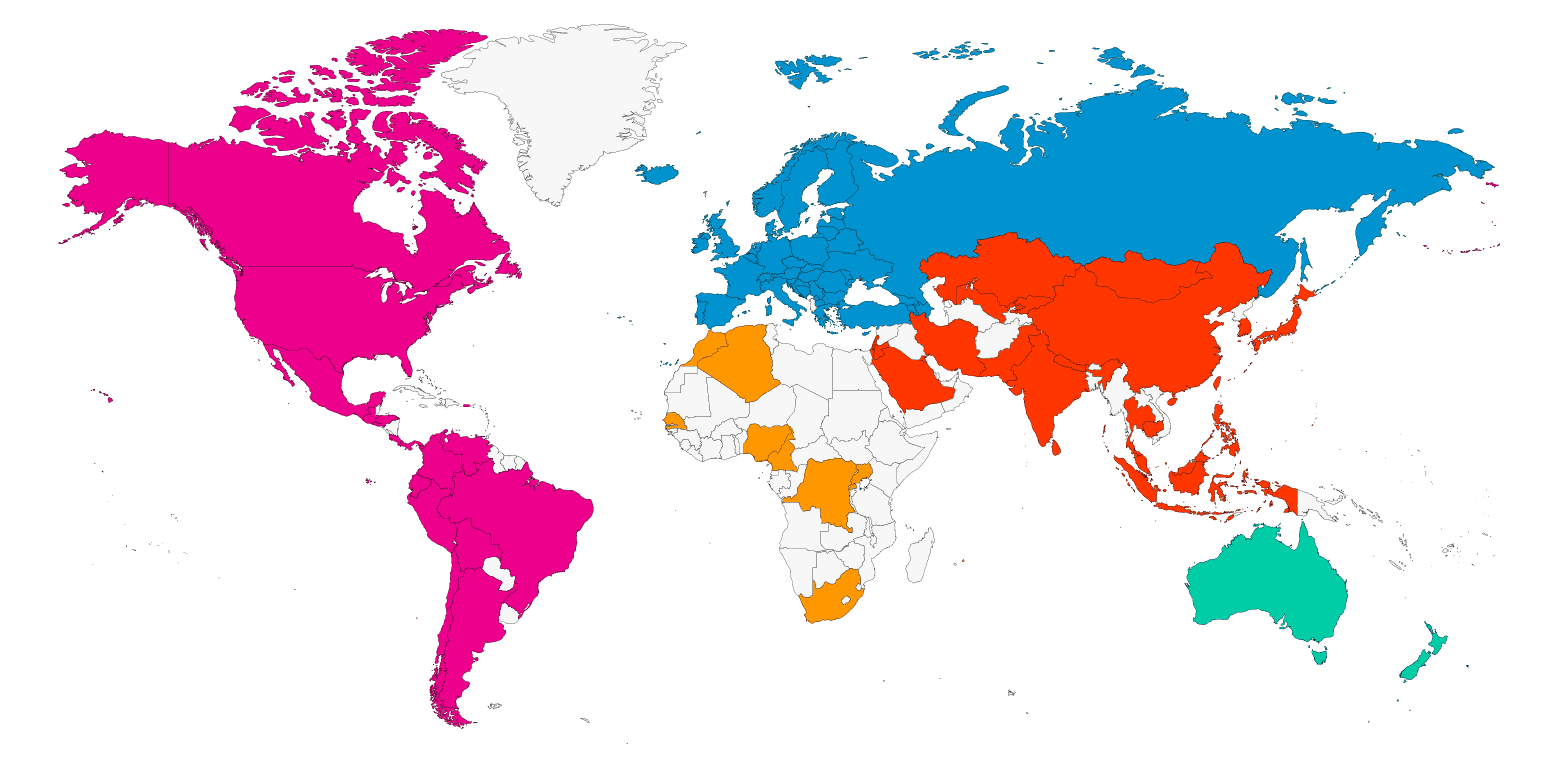 Member Federations' map